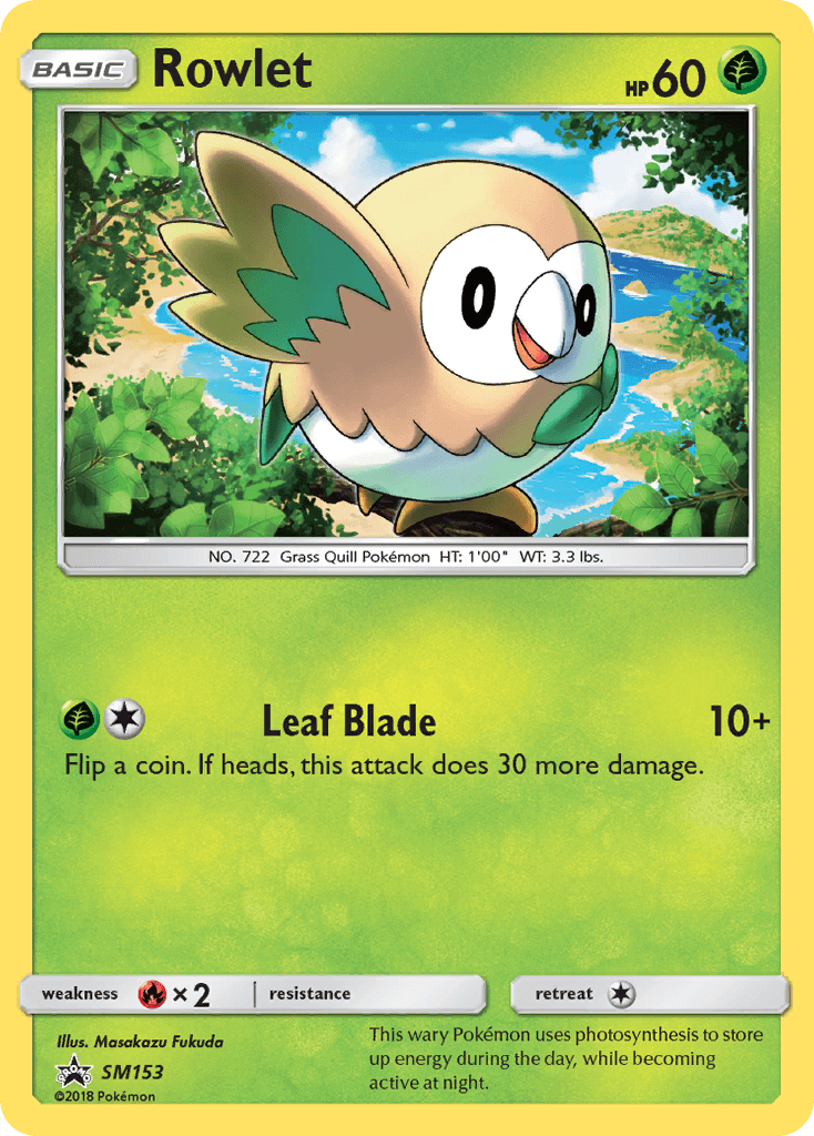 Rowlet Pokémon card