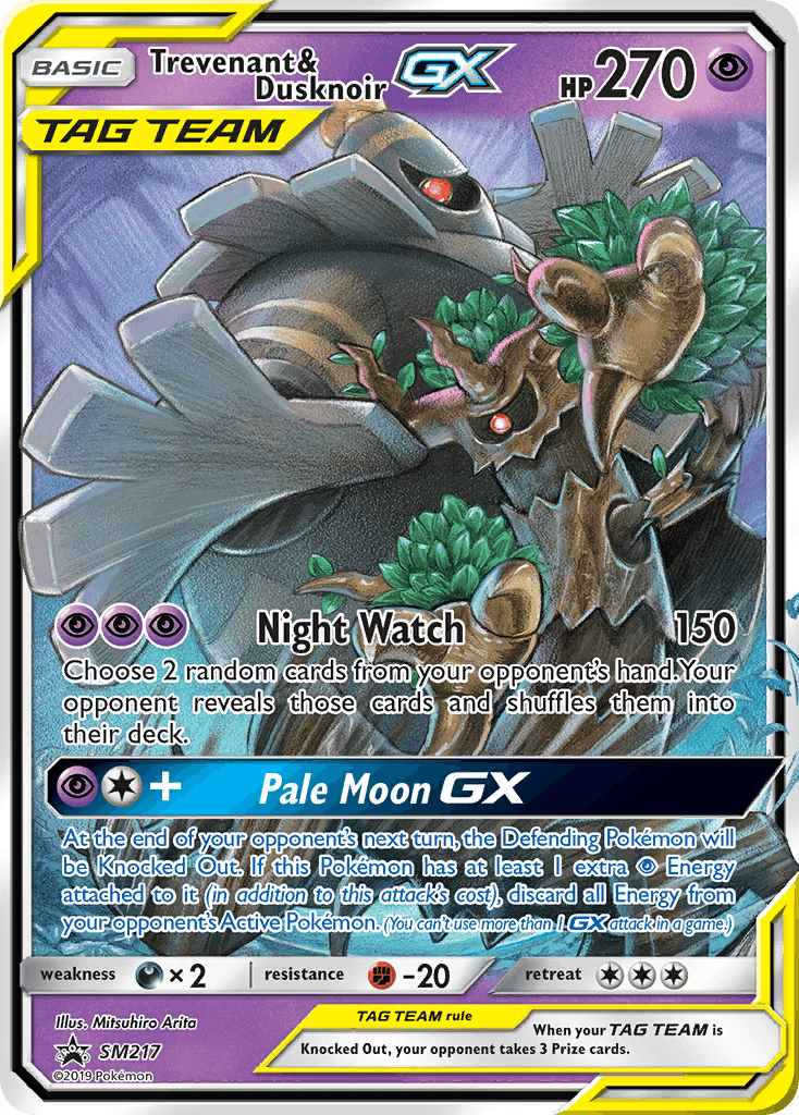 Trevenant & Dusknoir-GX Pokémon card