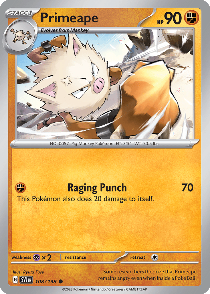 Primeape Pokémon card