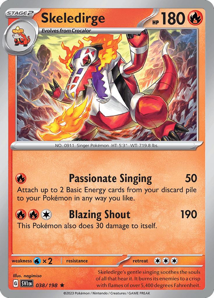 Skeledirge Pokémon card