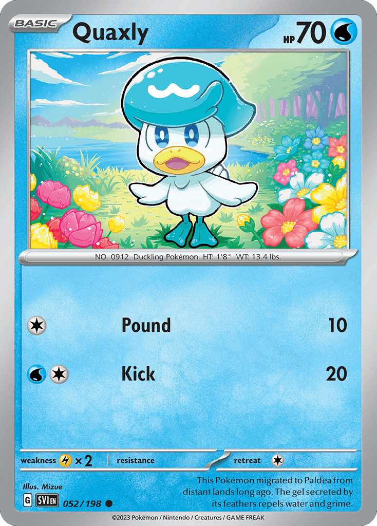 Quaxly Pokémon card