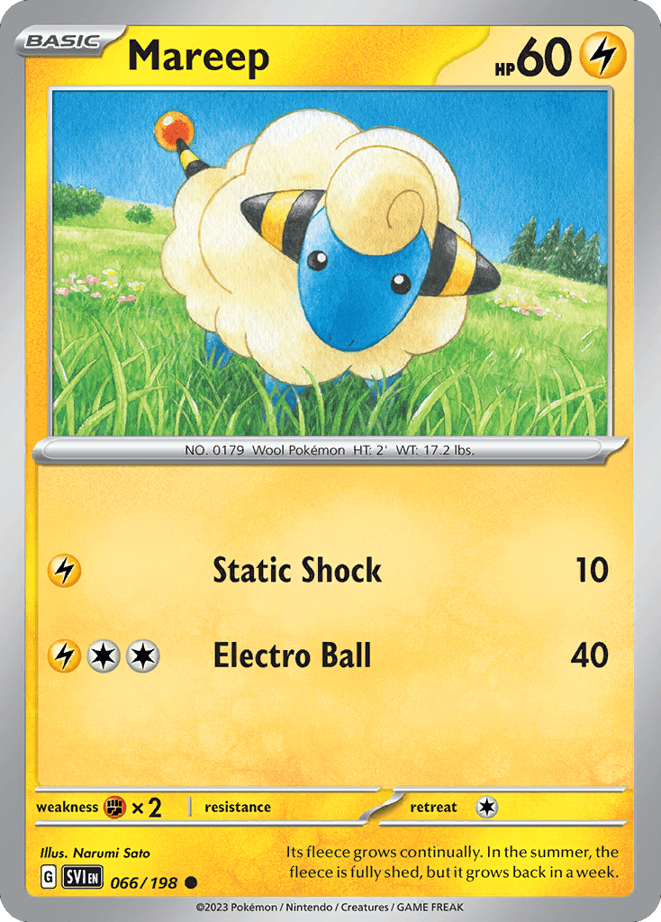 Mareep Pokémon card
