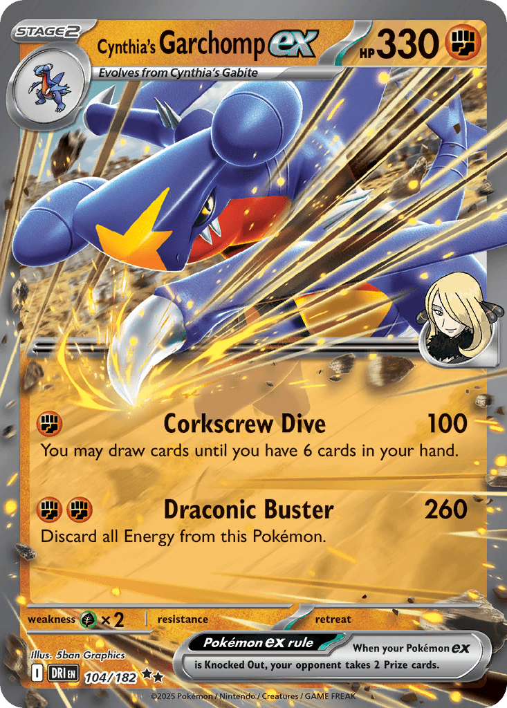 Cynthia's Garchomp ex Pokémon card
