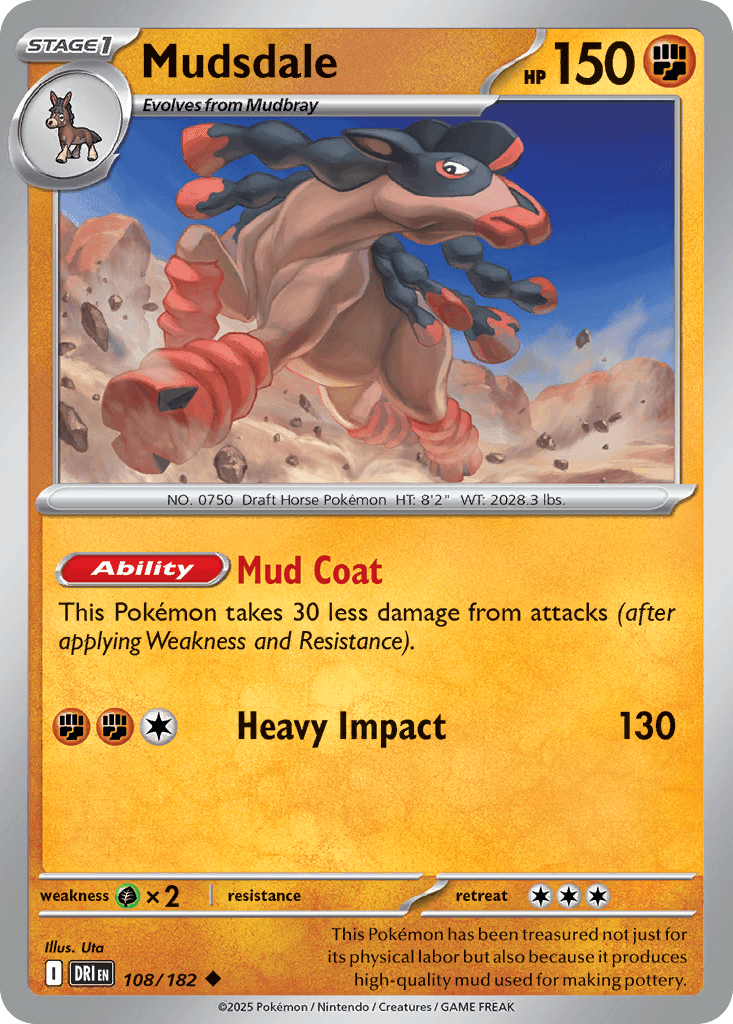 Mudsdale Pokémon card