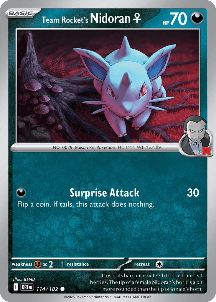 Team Rocket's Nidoran♀ Pokémon card