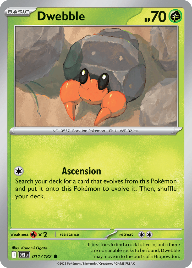 Dwebble Pokémon card