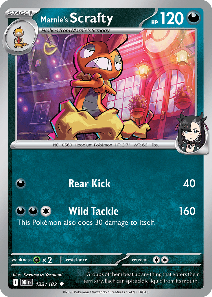 Marnie's Scrafty Pokémon card