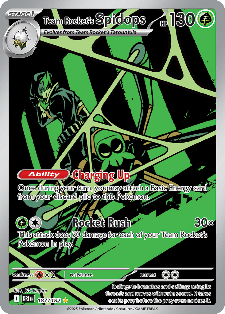 Team Rocket's Spidops Pokémon card