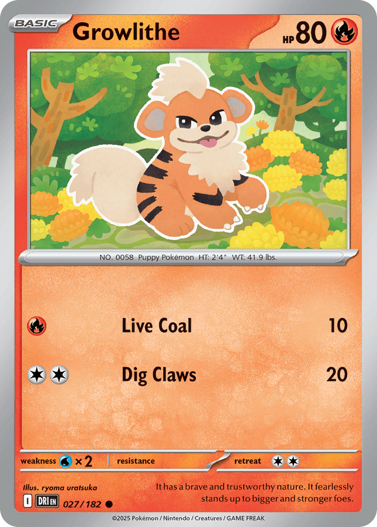 Growlithe Pokémon card