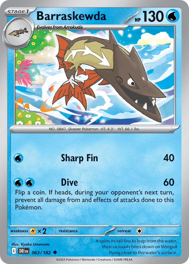 Barraskewda Pokémon card