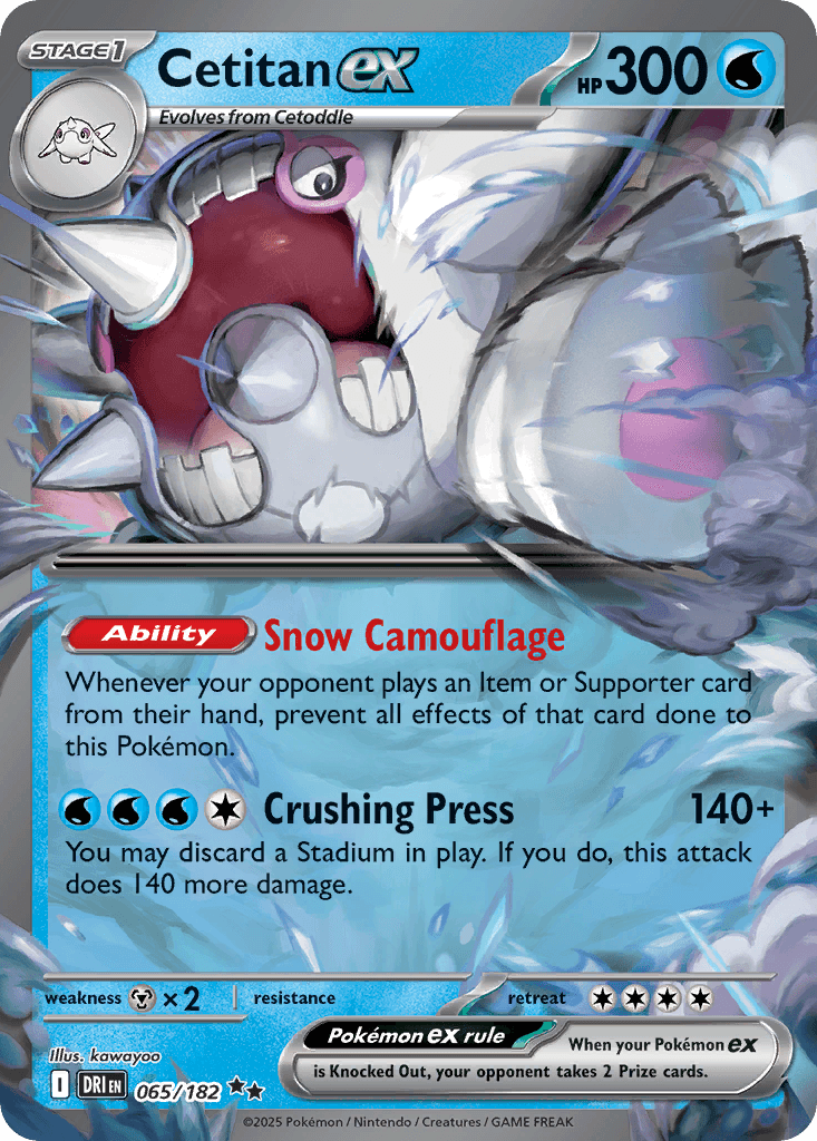 Cetitan ex Pokémon card