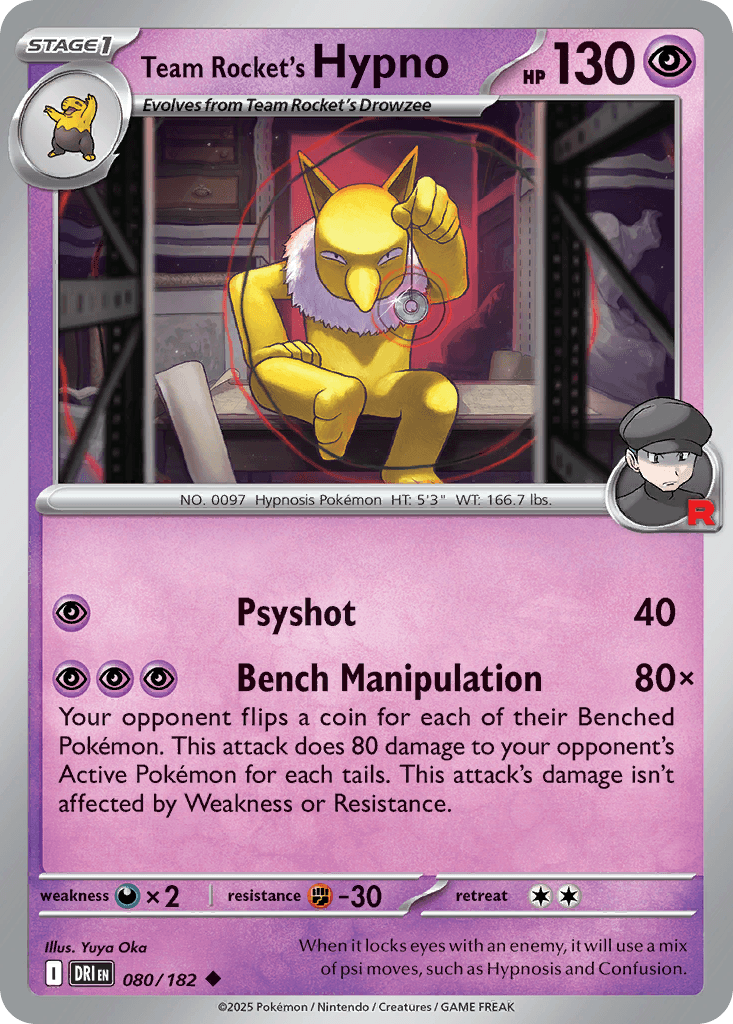 Team Rocket's Hypno Pokémon card