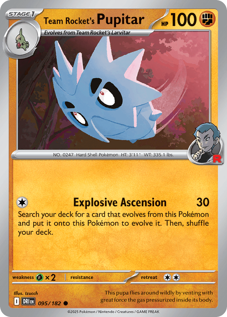Team Rocket's Pupitar Pokémon card