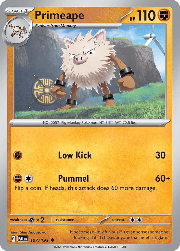 Primeape illustrated by Shin Nagasawa