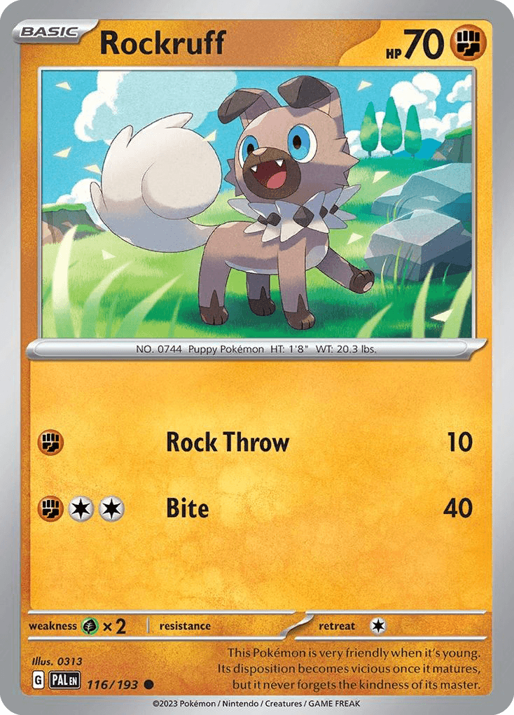 Rockruff Pokémon card