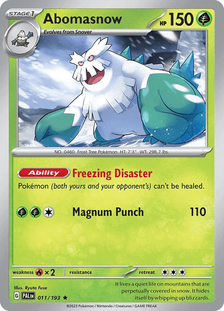 Abomasnow Pokémon card