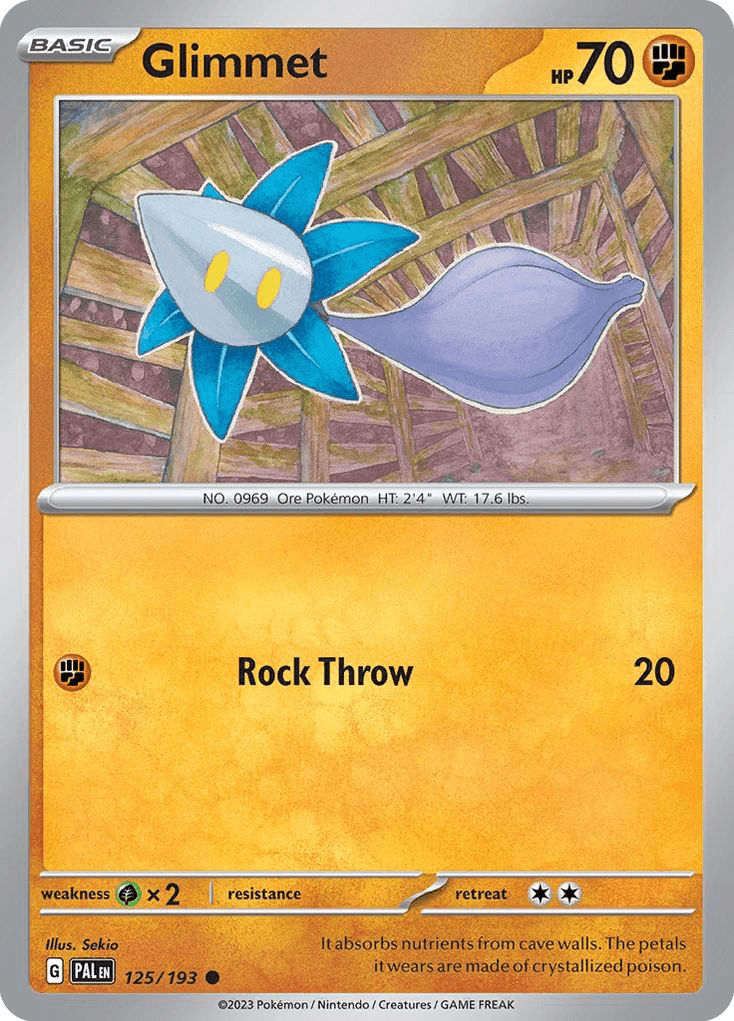 Glimmet Pokémon card