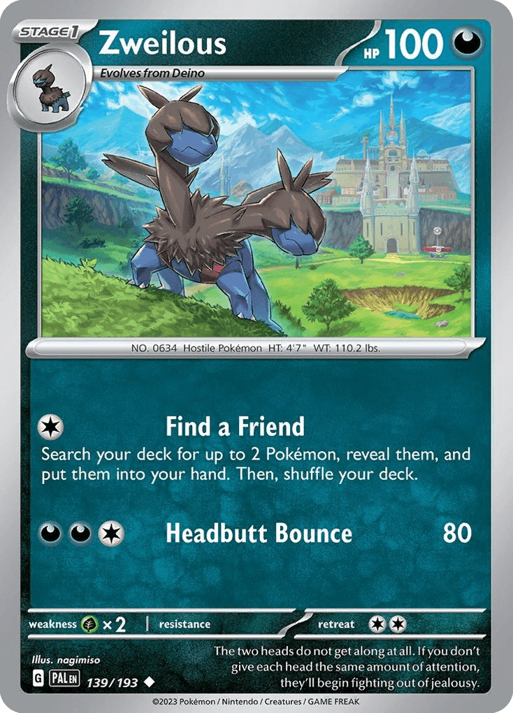 Zweilous Pokémon card