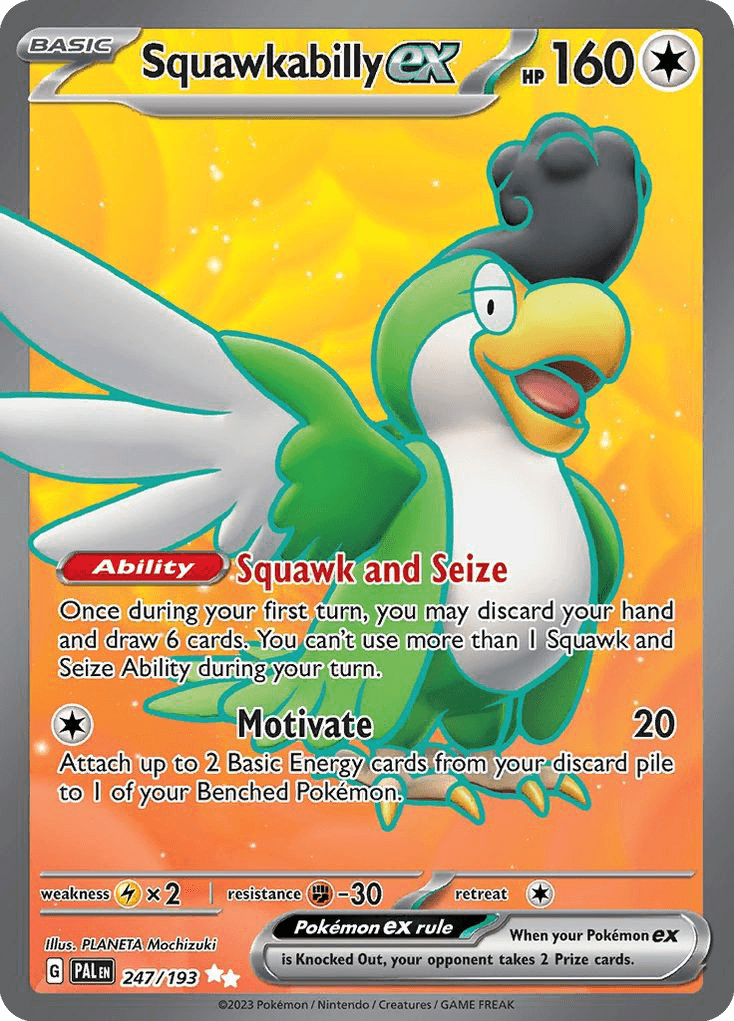 Squawkabilly ex Pokémon card