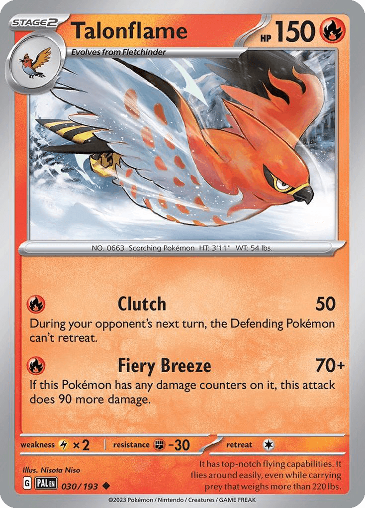 Talonflame Pokémon card