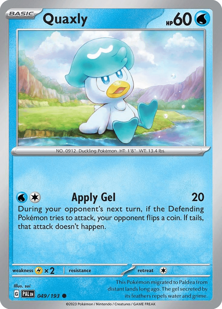 Quaxly Pokémon card