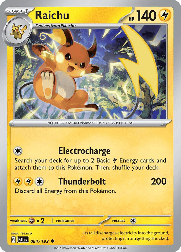 Raichu Pokémon card