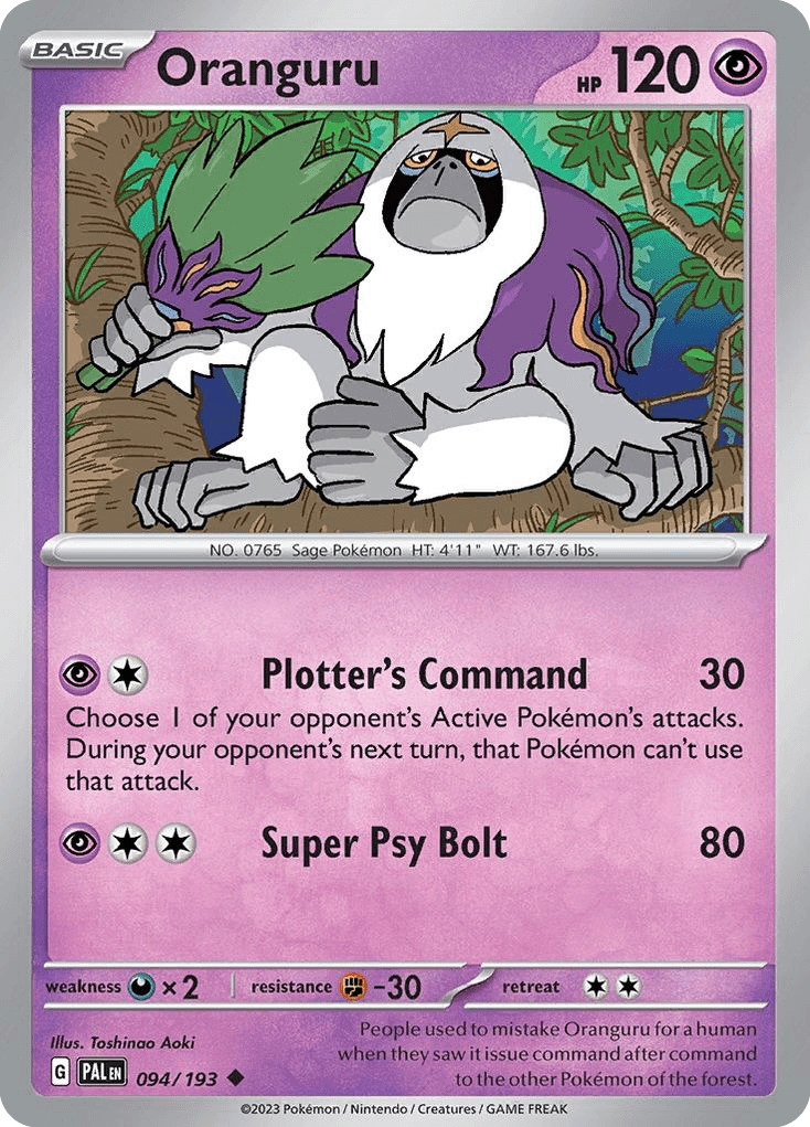 Oranguru Pokémon card