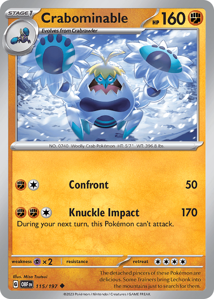 Crabominable Pokémon card