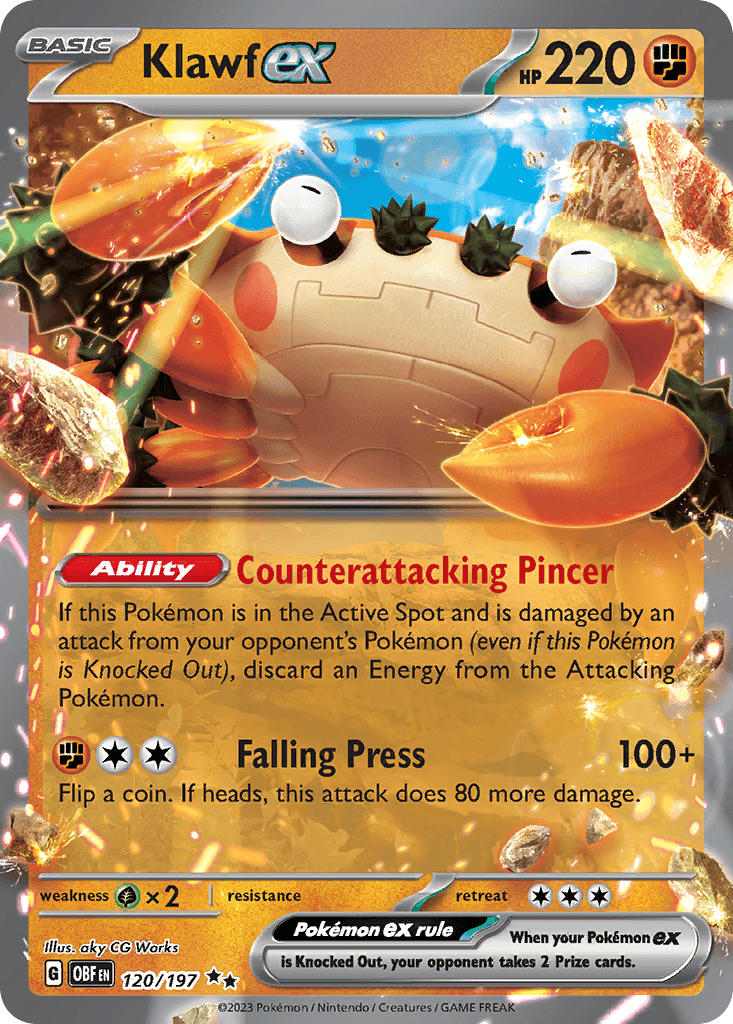 Klawf ex Pokémon card