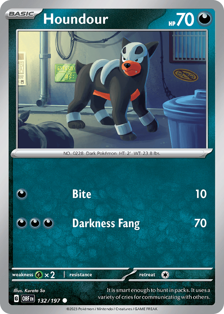 Houndour Pokémon card