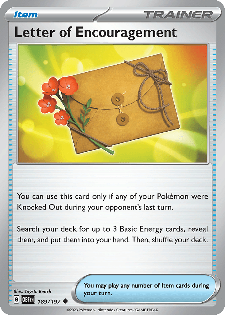 Letter of Encouragement Pokémon card
