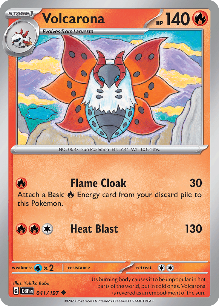 Volcarona Pokémon card