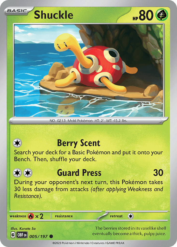 Shuckle Pokémon card