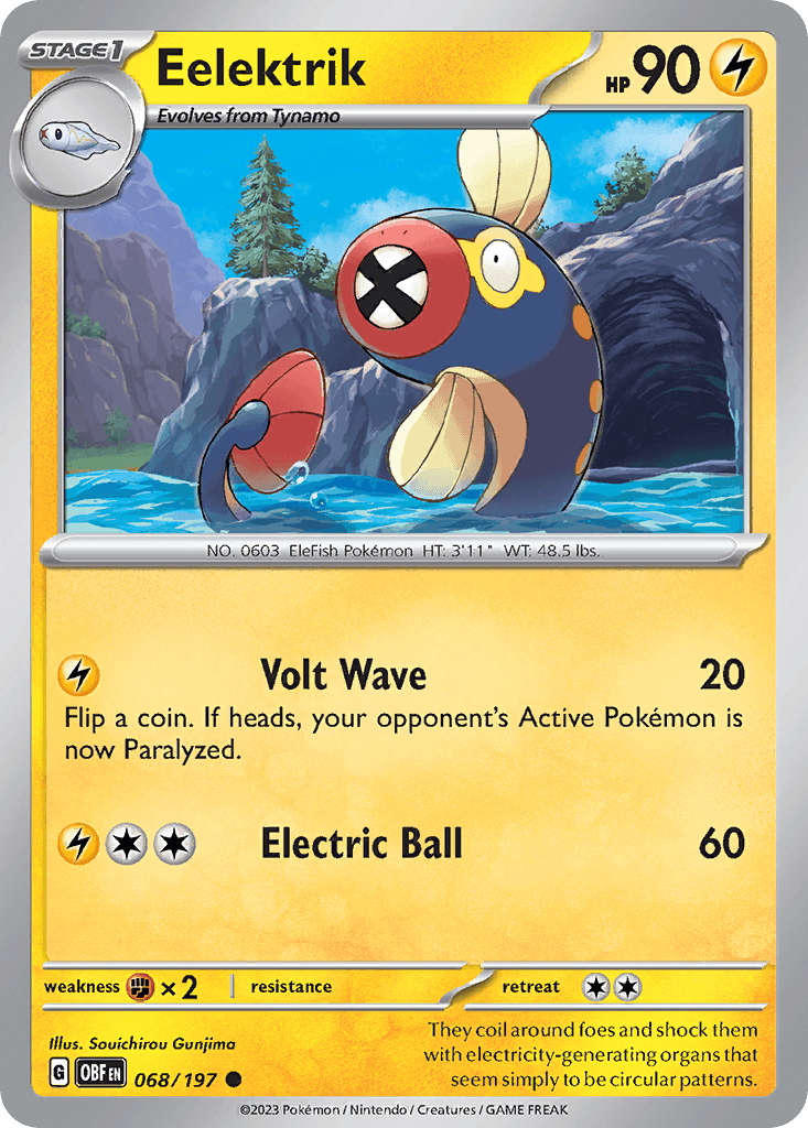 Eelektrik Pokémon card