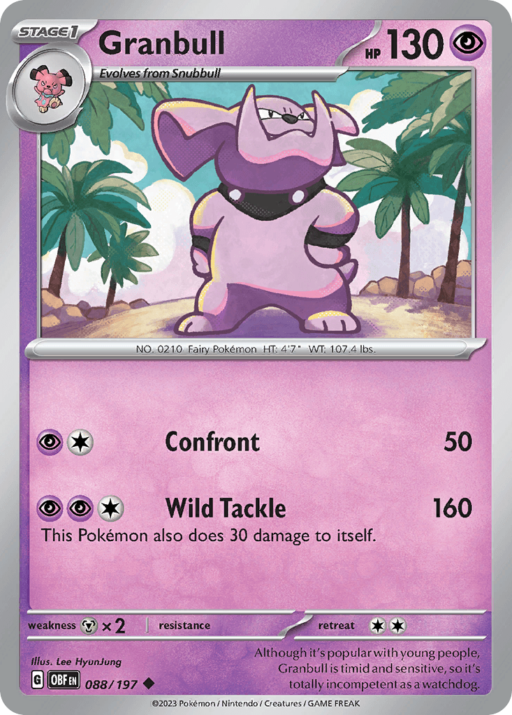 Granbull Pokémon card