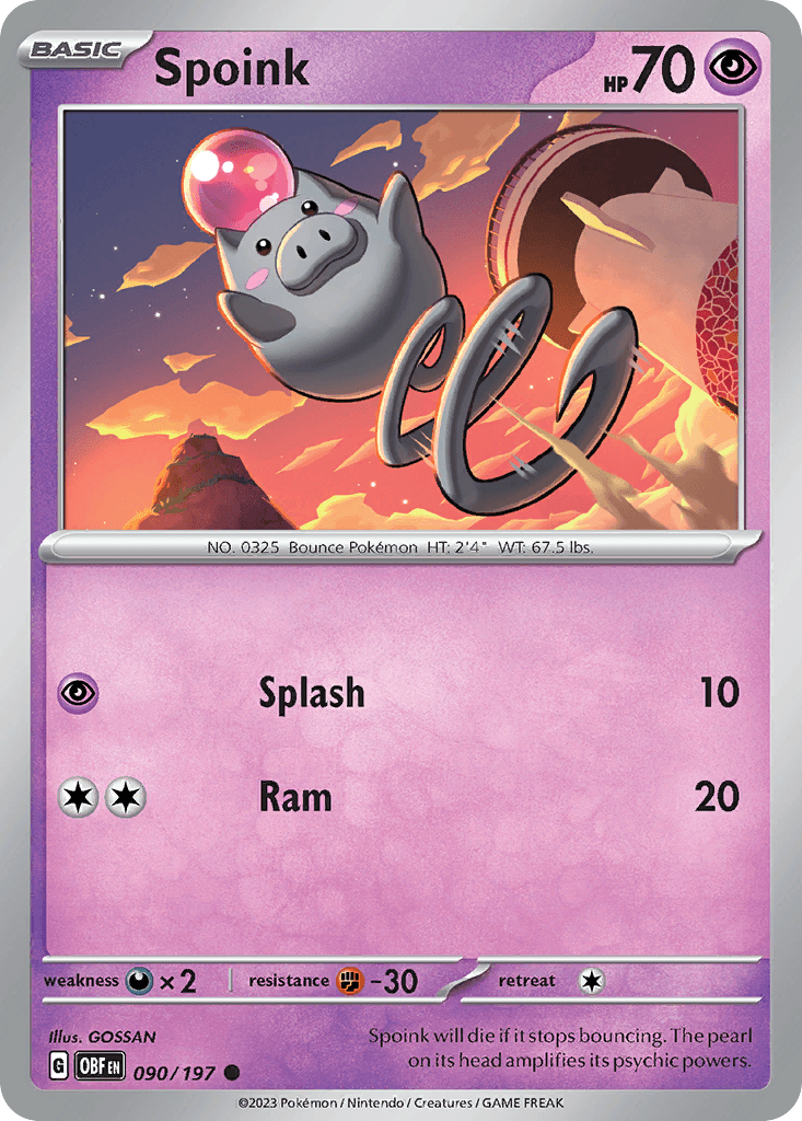 Spoink Pokémon card