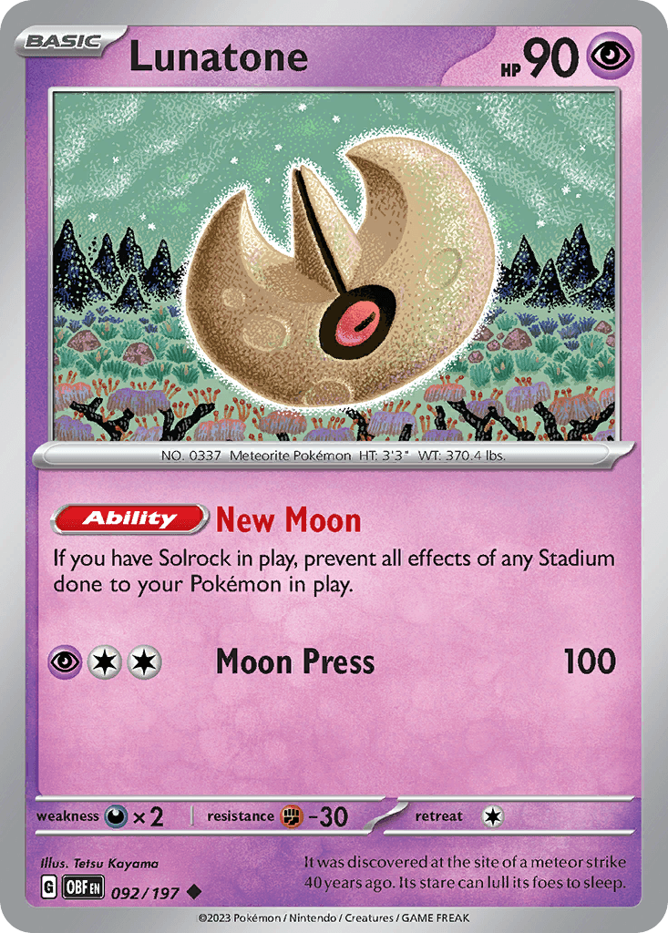 Lunatone Pokémon card