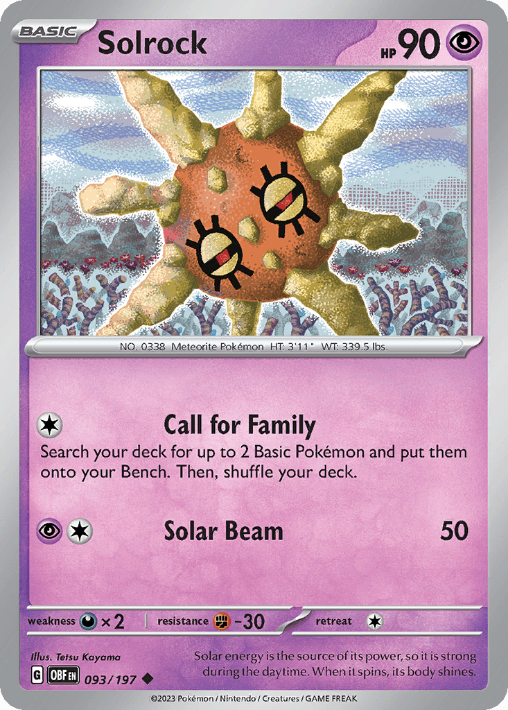 Solrock Pokémon card