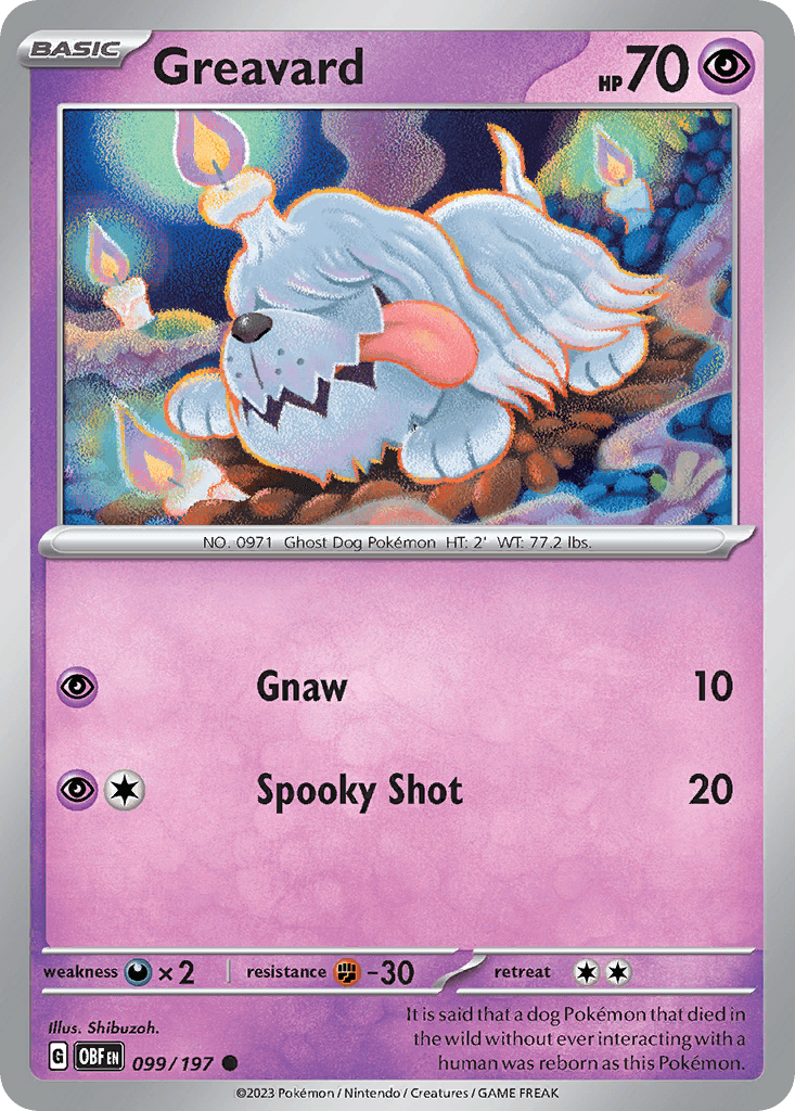 Greavard Pokémon card