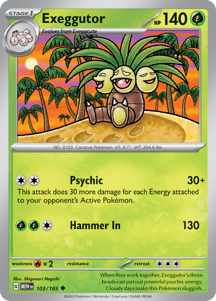 Exeggutor Pokémon card