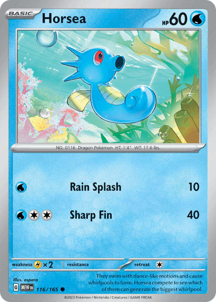 Horsea Pokémon card