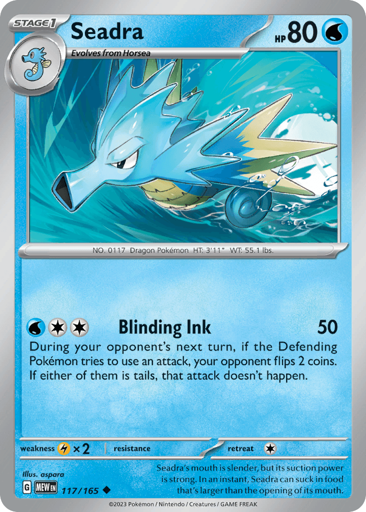 Seadra Pokémon card