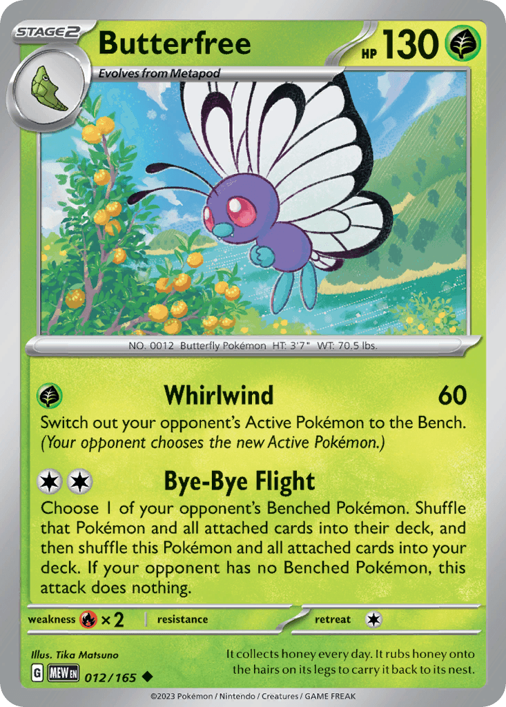 Butterfree Pokémon card