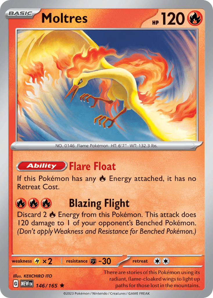 Moltres Pokémon card