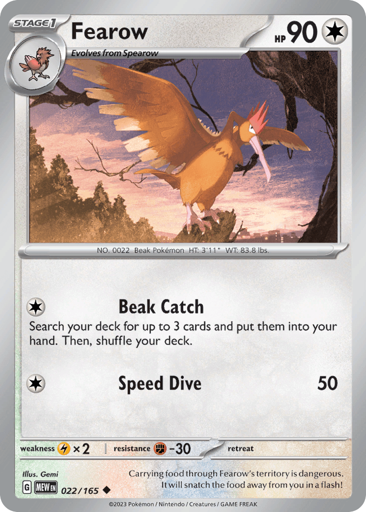 Fearow Pokémon card
