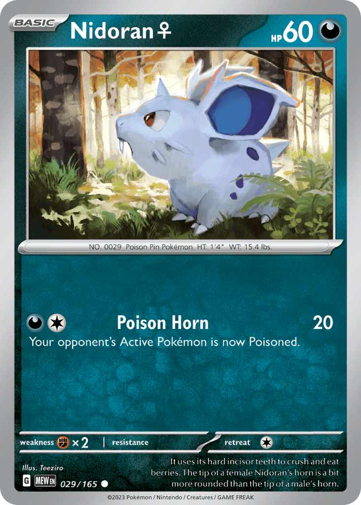 Nidoran ♀ Pokémon card