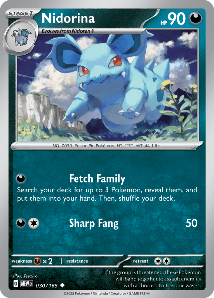 Nidorina Pokémon card
