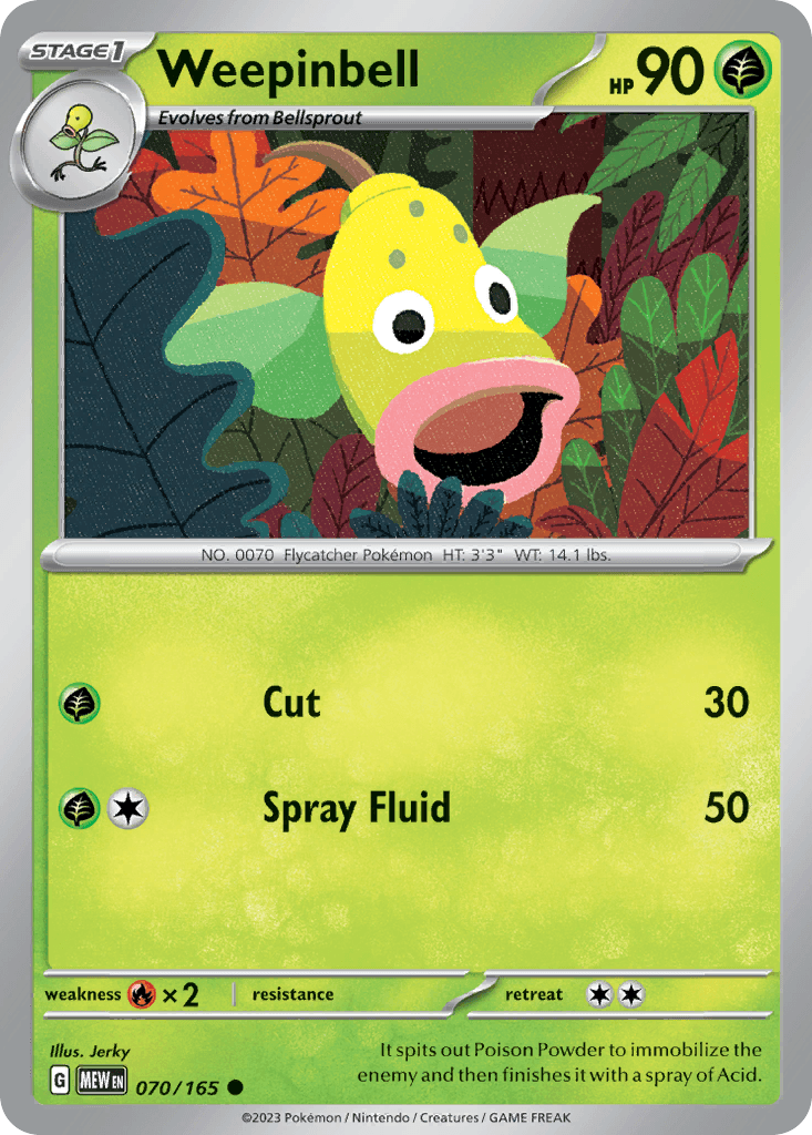 Weepinbell Pokémon card