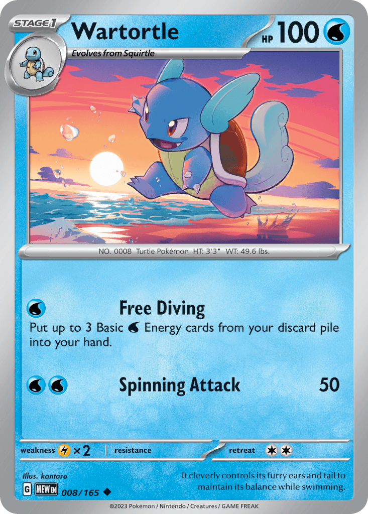Wartortle Pokémon card