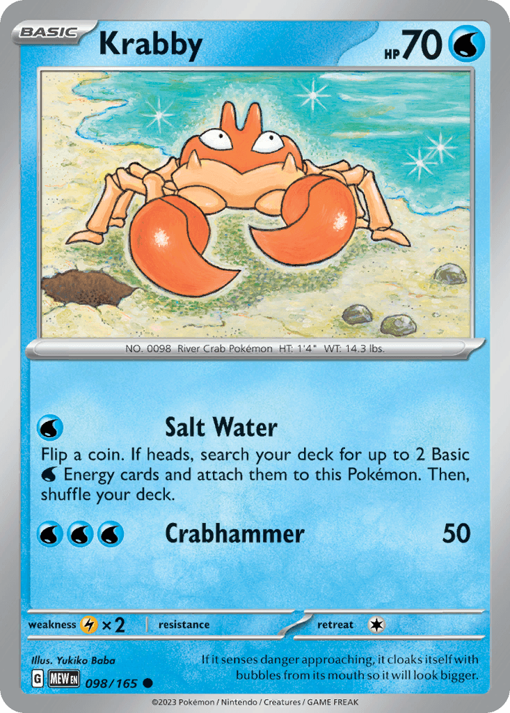 Krabby Pokémon card